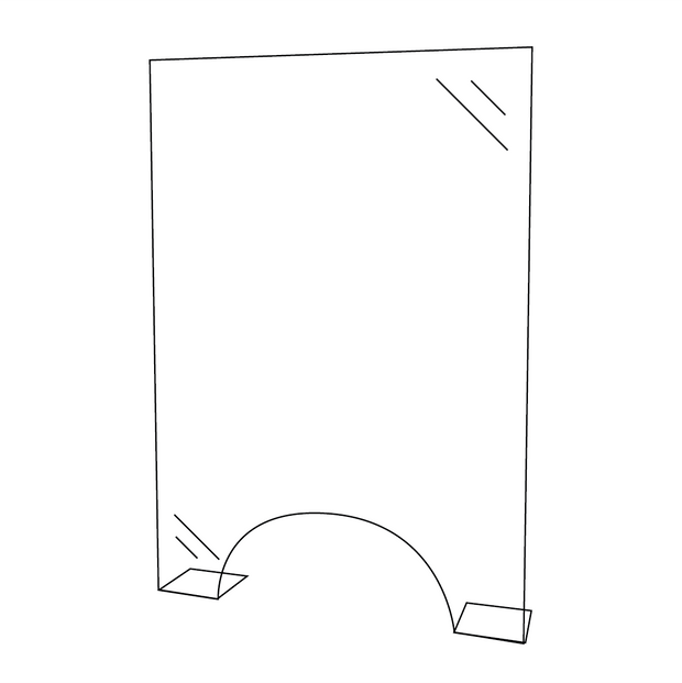 Countertop Base W/ Pass Through Safety Barrier