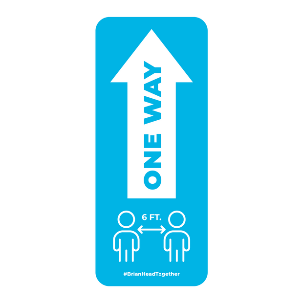 One Way Arrow With Distancing Nonslip Graphic