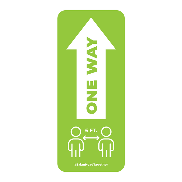 One Way Arrow With Distancing Nonslip Graphic