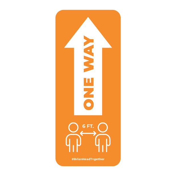 One Way Arrow With Distancing Nonslip Graphic