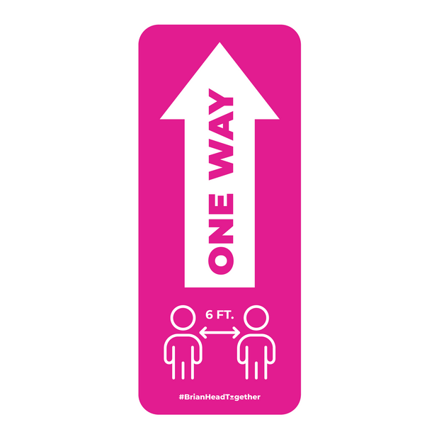 One Way Arrow With Distancing Nonslip Graphic