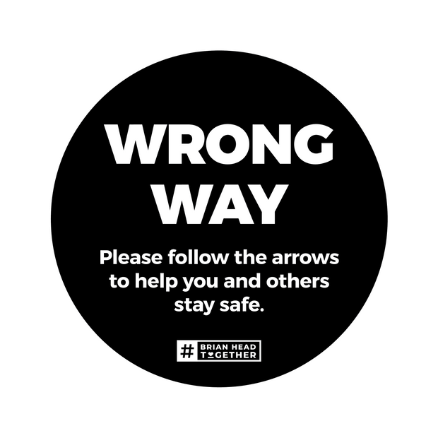 Wrong Way Circle Nonslip floor Graphic