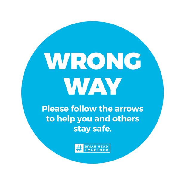 Wrong Way Circle Nonslip floor Graphic