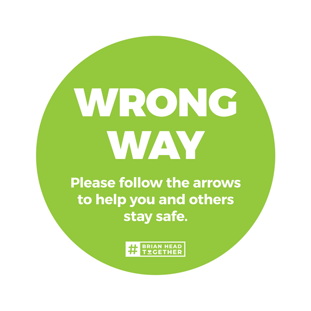 Wrong Way Circle Nonslip floor Graphic