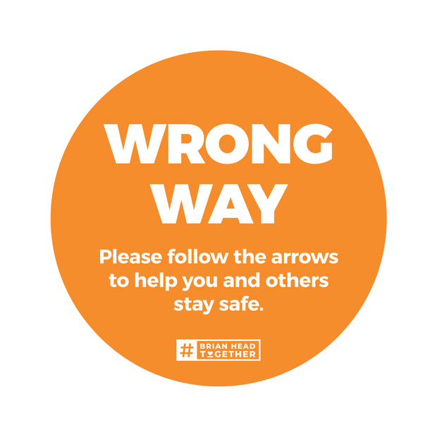 Wrong Way Circle Nonslip floor Graphic