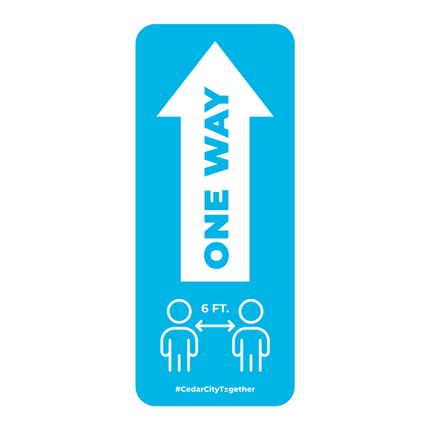 One Way Arrow With Distancing Nonslip Graphic