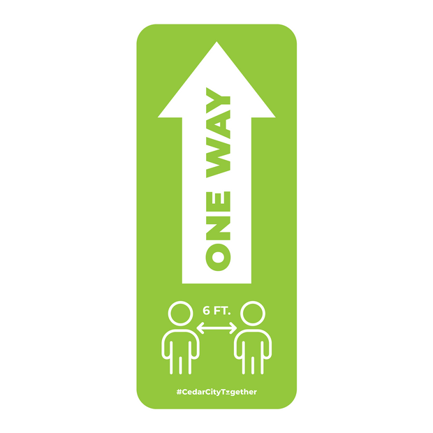 One Way Arrow With Distancing Nonslip Graphic