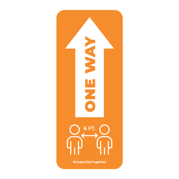 One Way Arrow With Distancing Nonslip Graphic