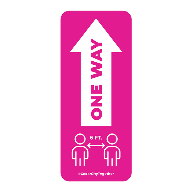 One Way Arrow With Distancing Nonslip Graphic