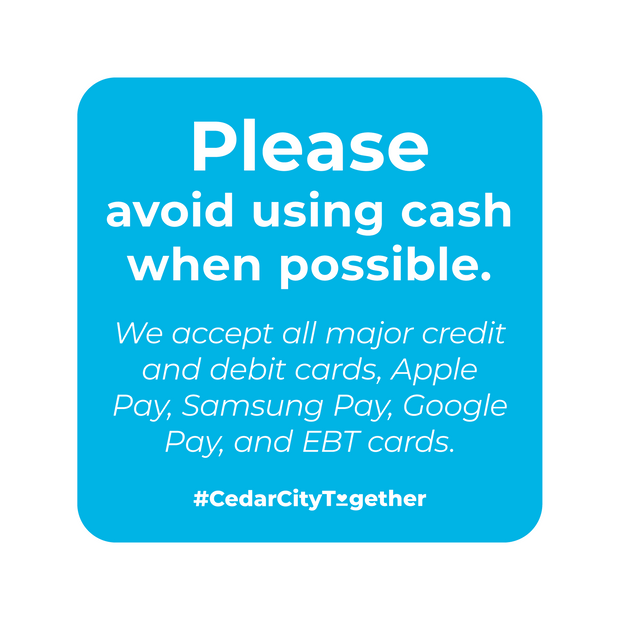 Square "No Cash" Safety Barrier Decal