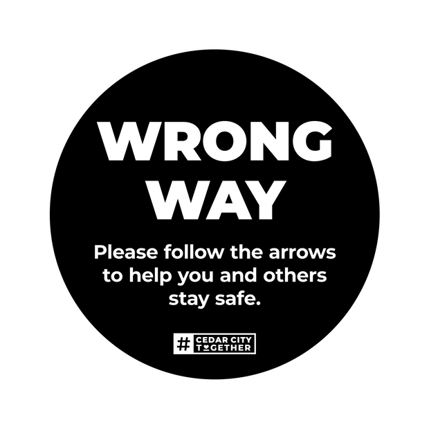Wrong Way Circle Nonslip floor Graphic