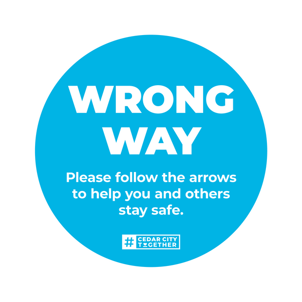 Wrong Way Circle Nonslip floor Graphic