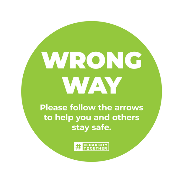 Wrong Way Circle Nonslip floor Graphic