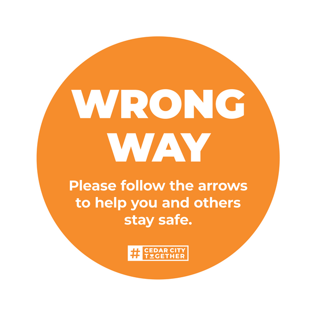 Wrong Way Circle Nonslip floor Graphic