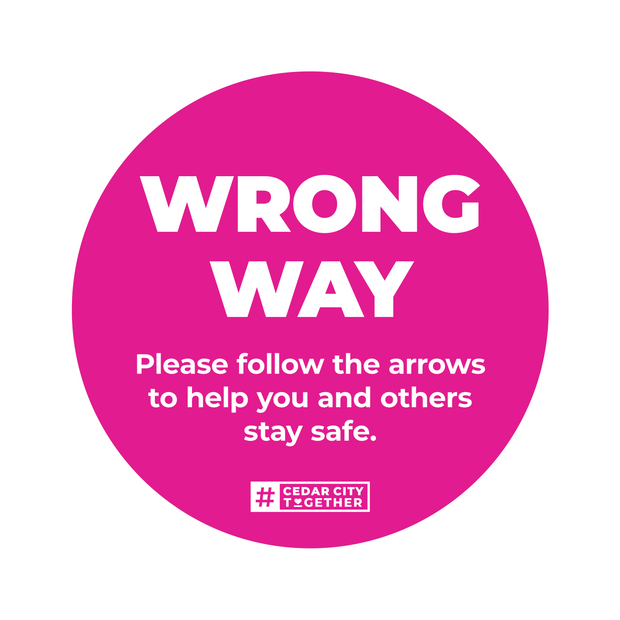 Wrong Way Circle Nonslip floor Graphic