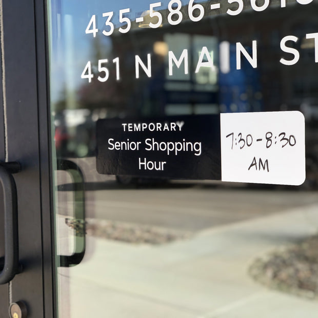 Senior Shopping Window Vinyl Decal
