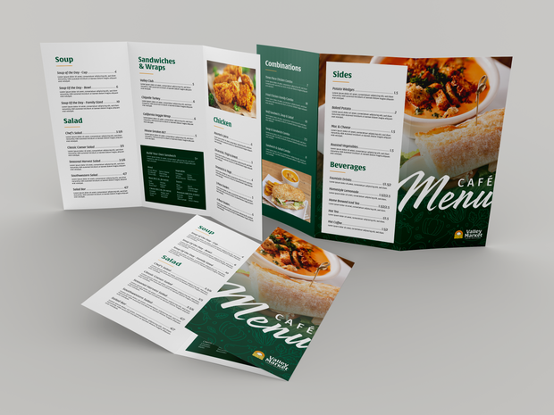 Tri-Fold Cafe Menu