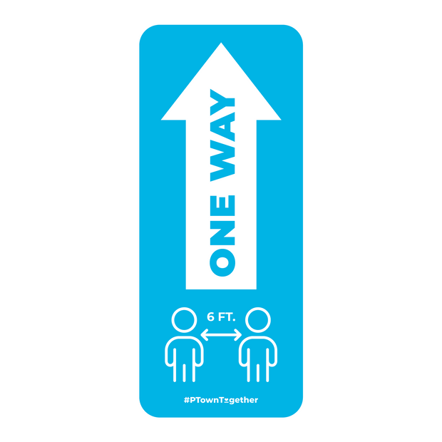 One Way Arrow With Distancing Nonslip Graphic