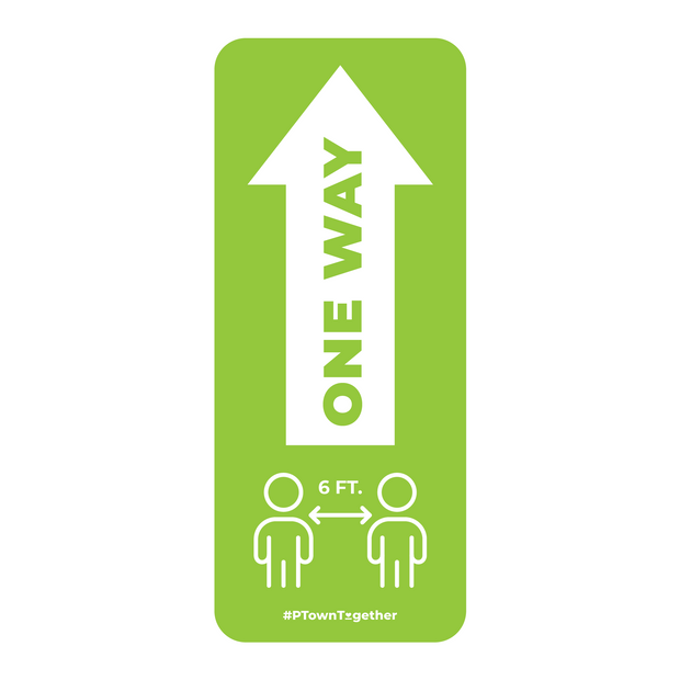 One Way Arrow With Distancing Nonslip Graphic