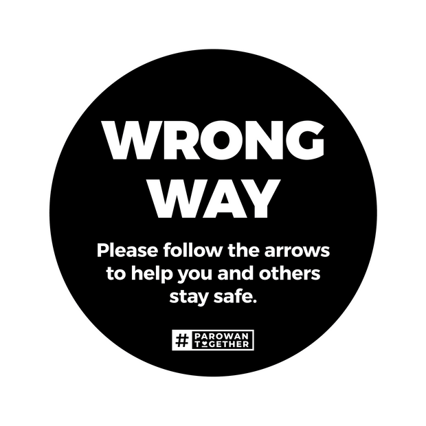 Wrong Way Circle Nonslip floor Graphic