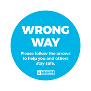 Wrong Way Circle Nonslip floor Graphic