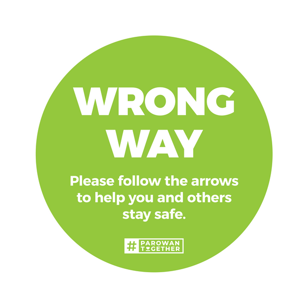 Wrong Way Circle Nonslip floor Graphic