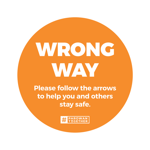 Wrong Way Circle Nonslip floor Graphic