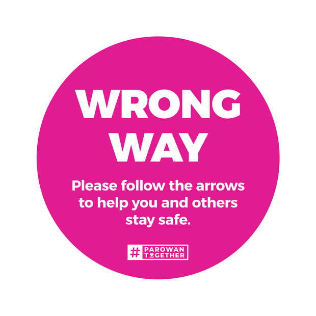 Wrong Way Circle Nonslip floor Graphic